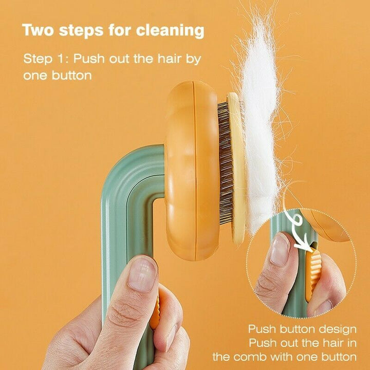 Transform Grooming Time with the Pet Pumpkin Grooming Self Cleaning Slicker Brush