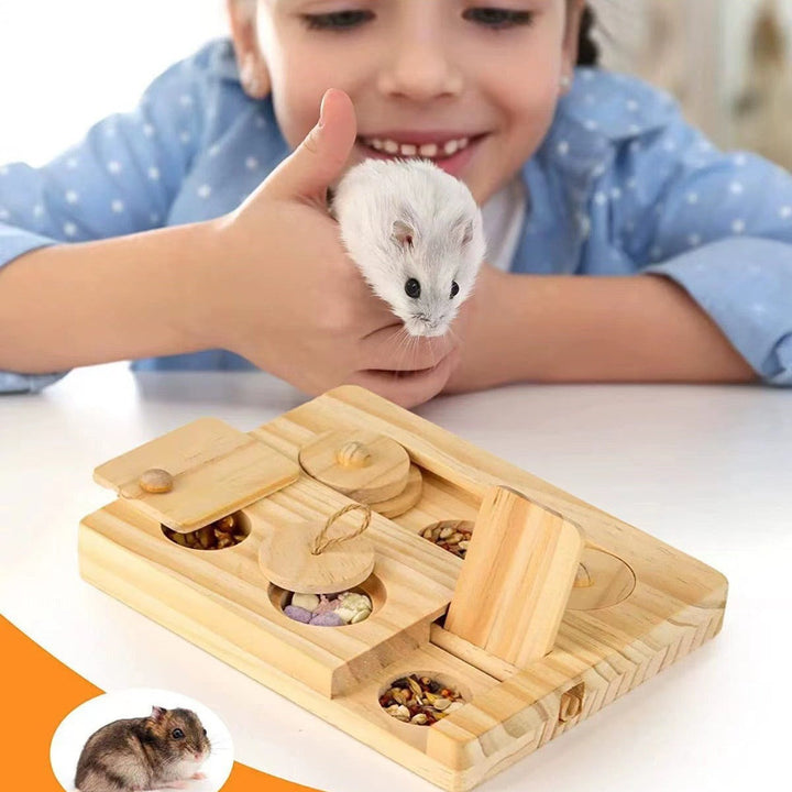 Elevate Your Hamster's Dining Experience with Our Wooden Feeder