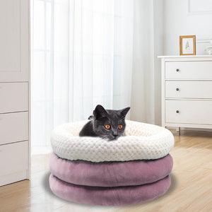 The Ultimate Comfort for Your Pet: Semi-closed Round Ice Velvet Pet Sleep Bed