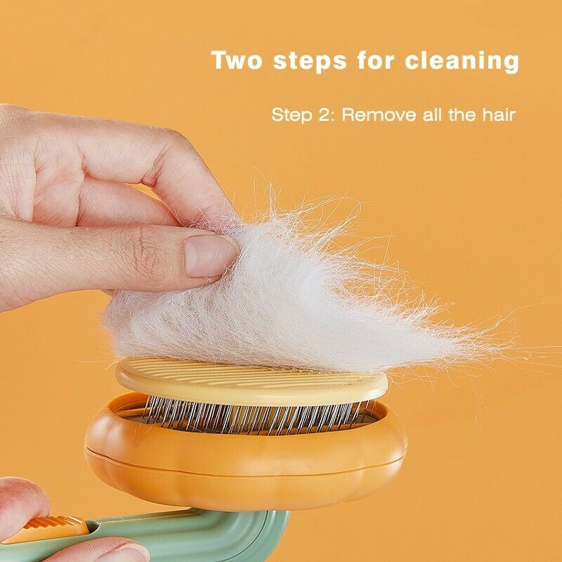 Pet Pumpkin Grooming Self Cleaning Slicker Brush