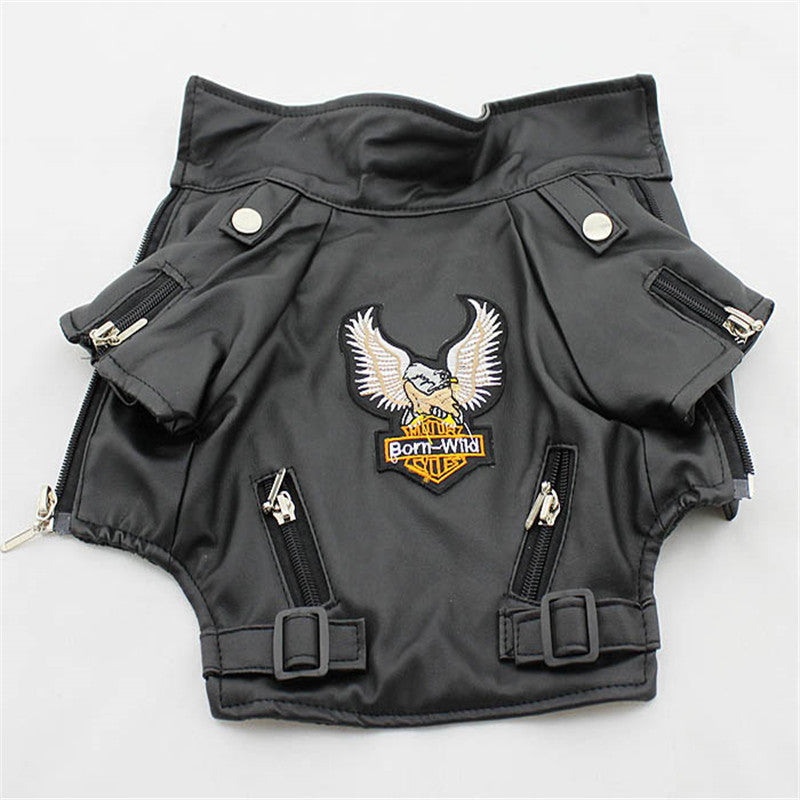 Pet Small Dog Sticker Leather Jacket