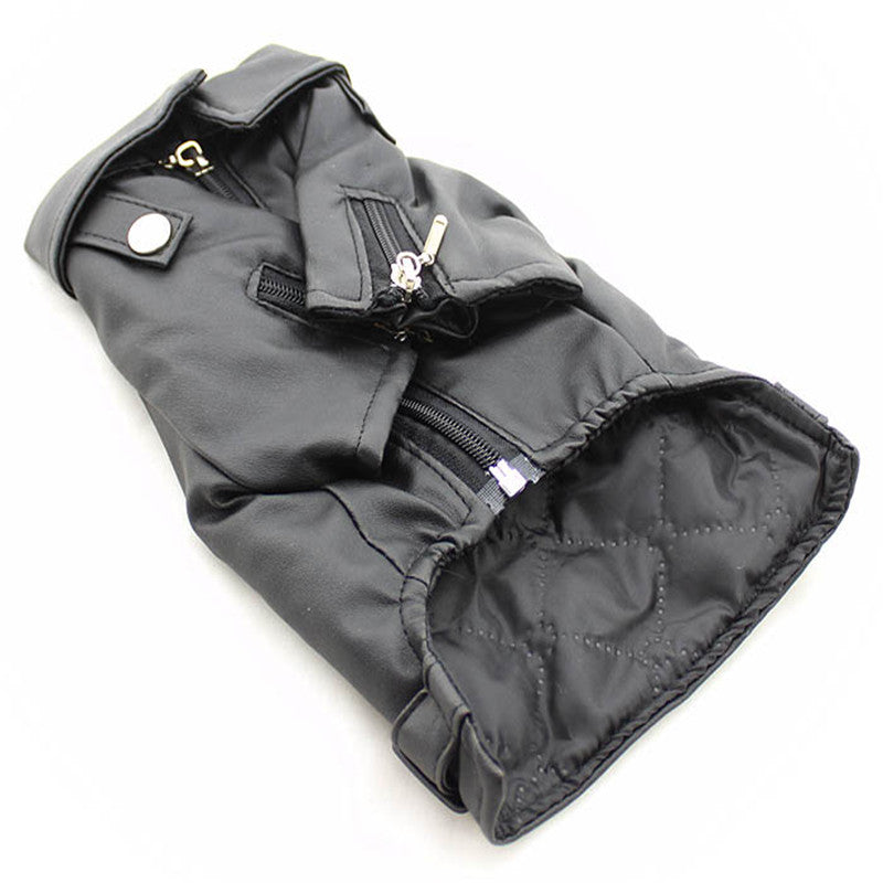 Pet Small Dog Sticker Leather Jacket
