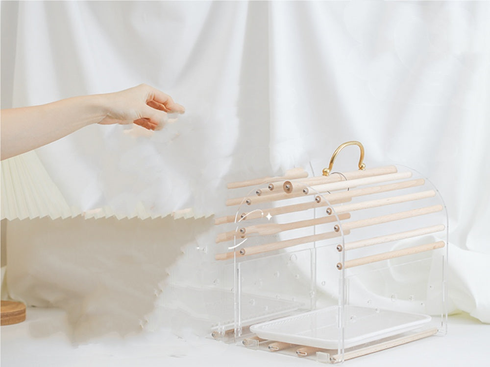Log Acrylic Parrot Full Transparent Bird Cage