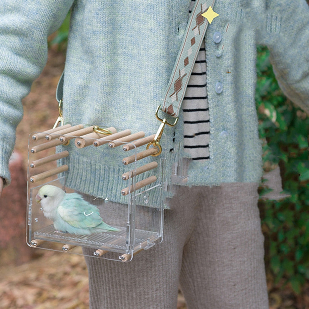 Log Acrylic Parrot Full Transparent Bird Cage